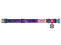 Collar WauDog Nylon Obroża nylonowa z QR-paszportem, plastikowy fastex, wzór NASA21, 15mm/25-35cm