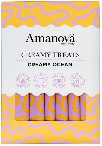 Amanova Cat Creamy Treats Creamy Ocean Tuna & Goat milk - tuńczyk i mleko kozy 6x15g
