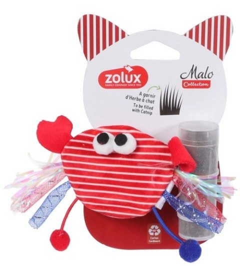 Zolux Zabawka dla kota Krab na kocimiętkę z wkładem Malo czerwony