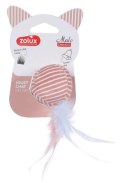 Zolux Zabawka dla kota Piłka z piórkami Malo 4cm różowa