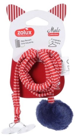 Zolux Zabawka zawieszana dla kota Pompon ze sprężyną Malo 80cm czerwony